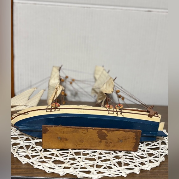 Vintage wooden sail boat decor 18” long 15” tall - Picture 4 of 5